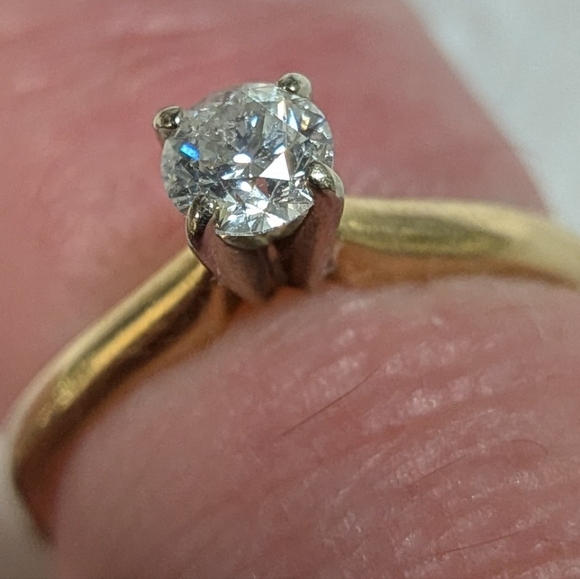 Vintage Magic Glo 14k Diamond Solitaire Ring Size 6.75 - Picture 2 of 11